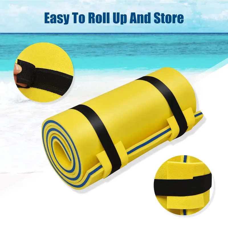 Inflatable Floating Pool Mat – 83" x 26" Water Pad with Built-In Rollable Pillow for Comfortable Lounging