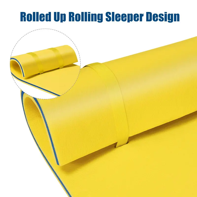 Inflatable Floating Pool Mat – 83" x 26" Water Pad with Built-In Rollable Pillow for Comfortable Lounging