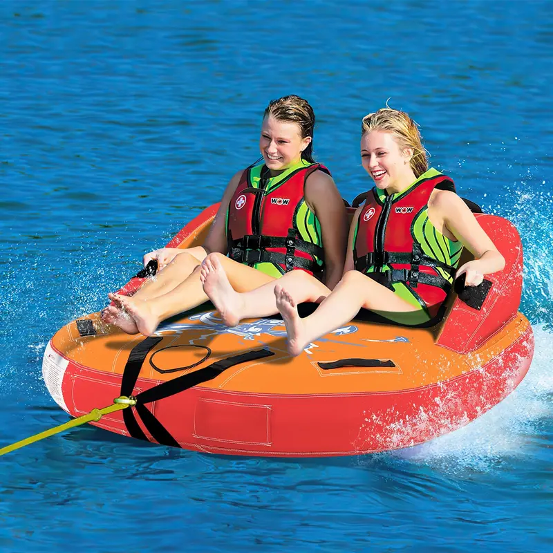 Inflatable Towable Sofa Tube – 1–2 Rider Water Sport Pull Toy with Quick-Drain Vents