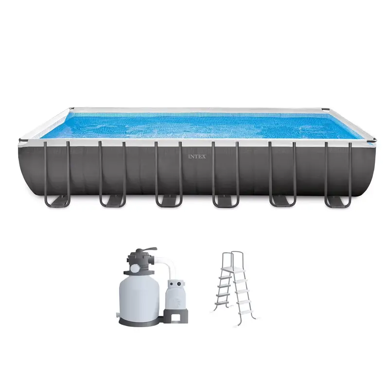 Intex Ultra XTR Above-Ground Pool Kit – 24 ft x 12 ft x 52 in with Dual Inflatable Floats & Cooler