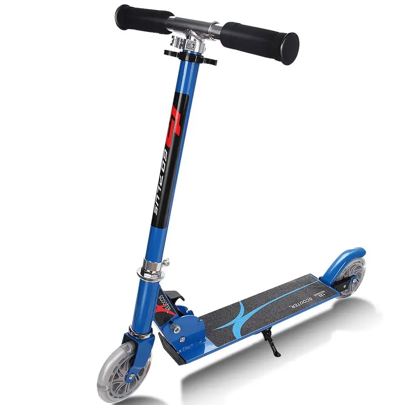 Kids' Lightweight Folding Kick Scooter with Illuminated LED Wheels and Durable Aluminum Frame