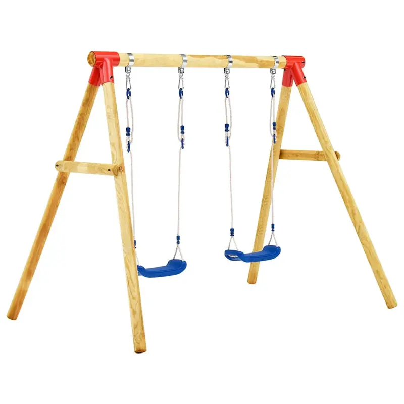 Kids' Wooden Backyard Swing Set with Integrated Play Elements and Safe, Sturdy Construction 2