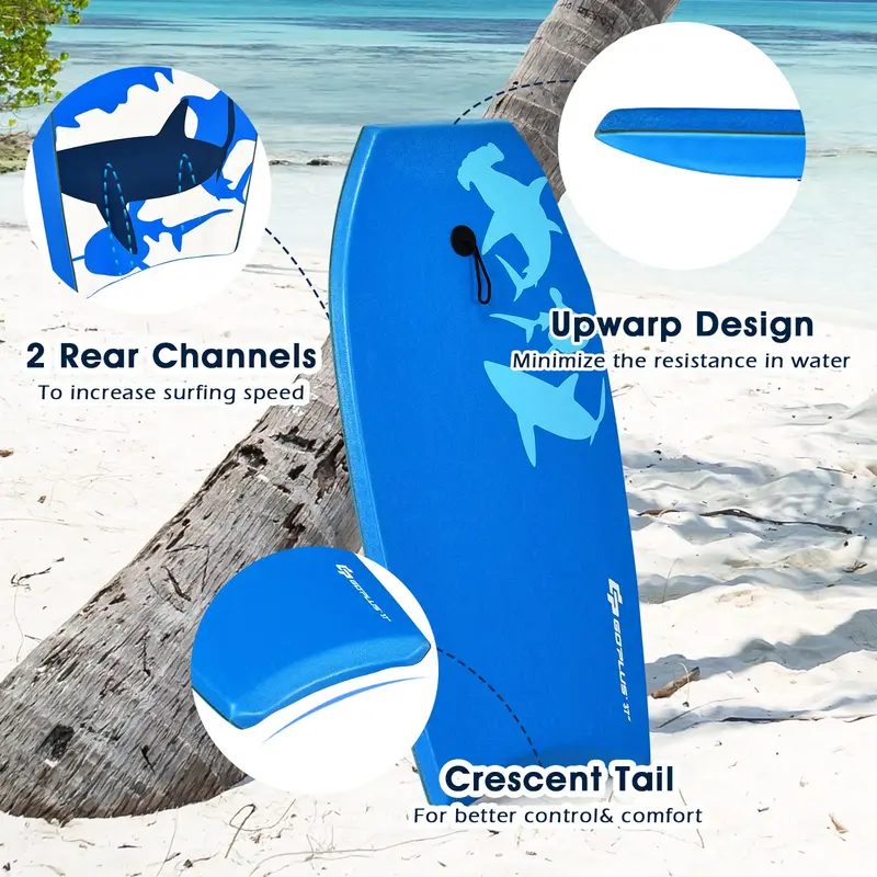 Lightweight Performance Bodyboard – EPS Core, XPE Deck, and HDPE Slick Base