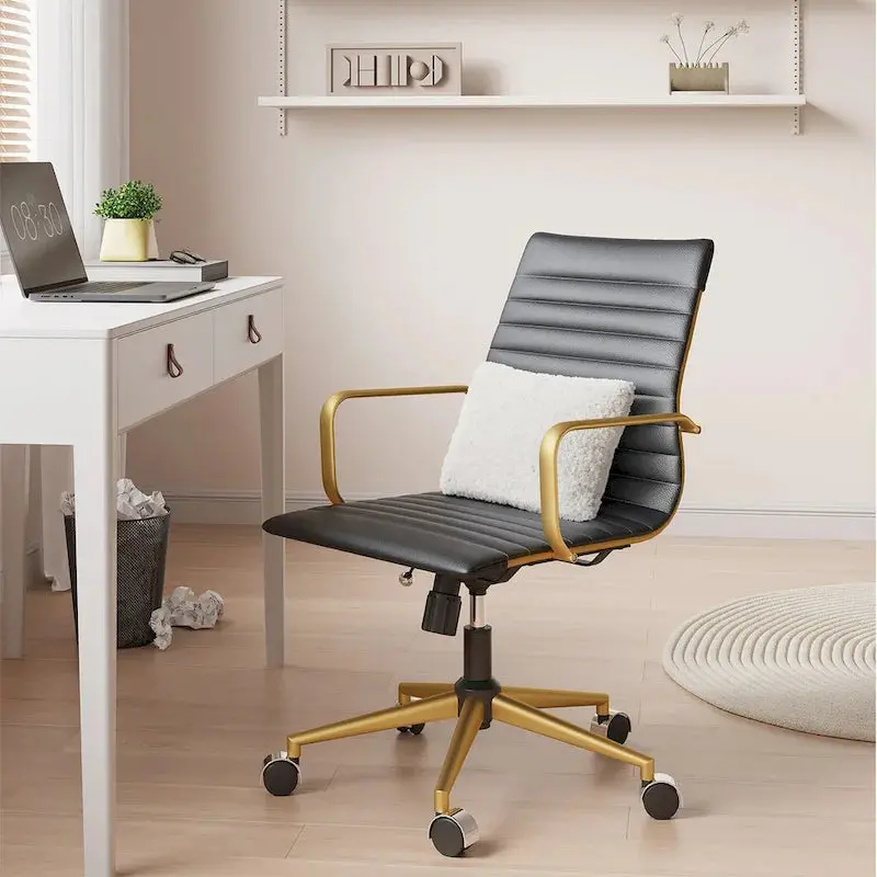 LUXMOD Ribbed Ergonomic Office Chair – Adjustable Comfort for Home or Office