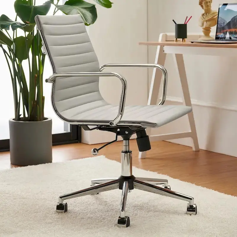 LUXMOD Ribbed Ergonomic Office Chair – Adjustable Comfort for Home or Office