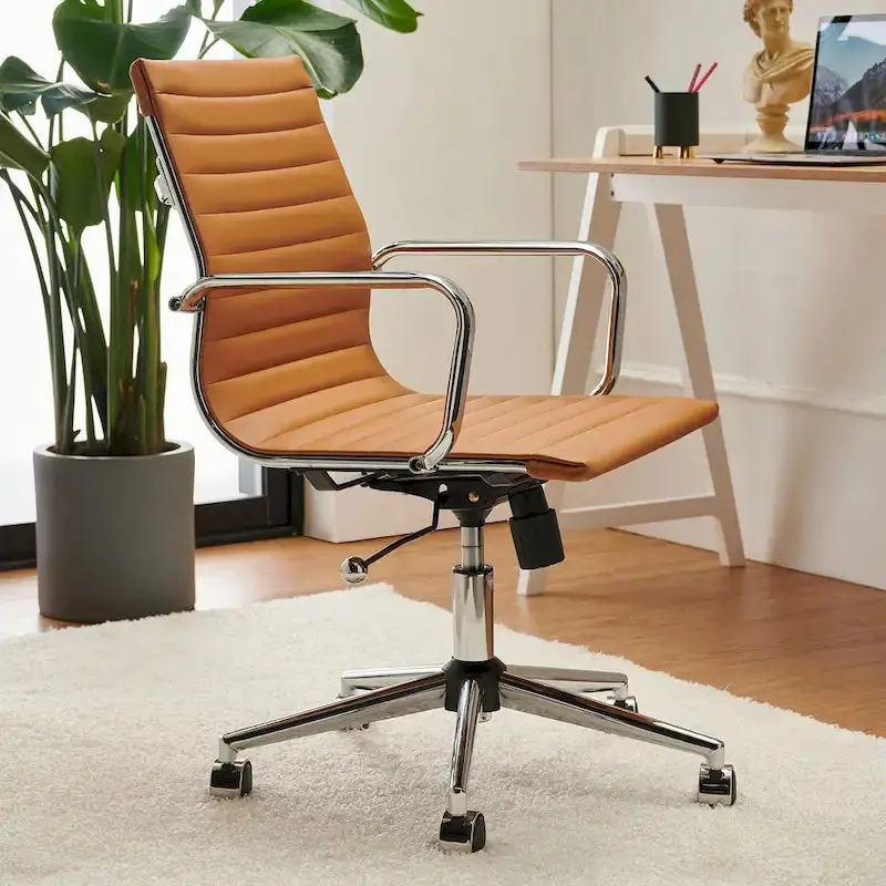 LUXMOD Ribbed Ergonomic Office Chair – Adjustable Comfort for Home or Office