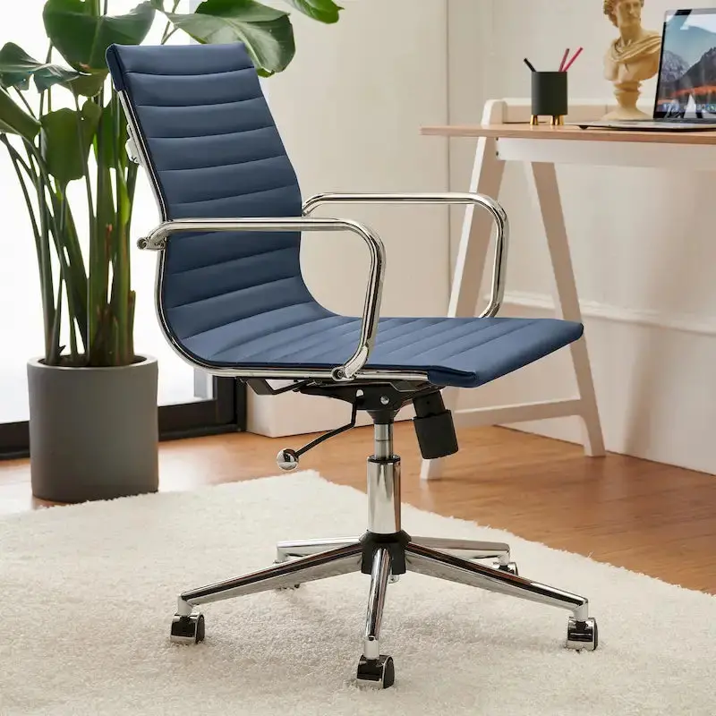 LUXMOD Ribbed Ergonomic Office Chair – Adjustable Comfort for Home or Office