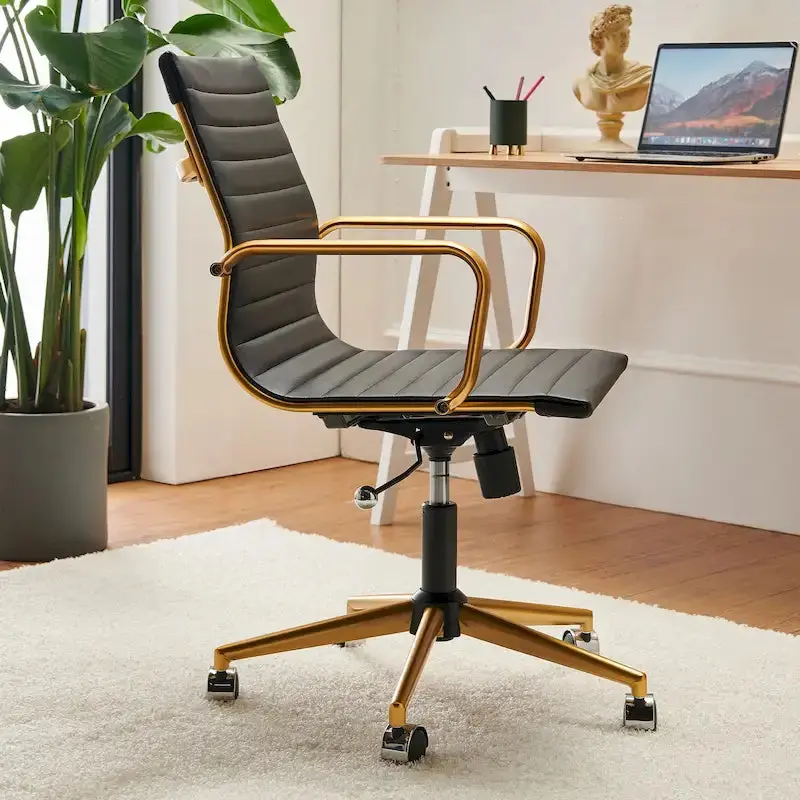 LUXMOD Ribbed Ergonomic Office Chair – Adjustable Comfort for Home or Office