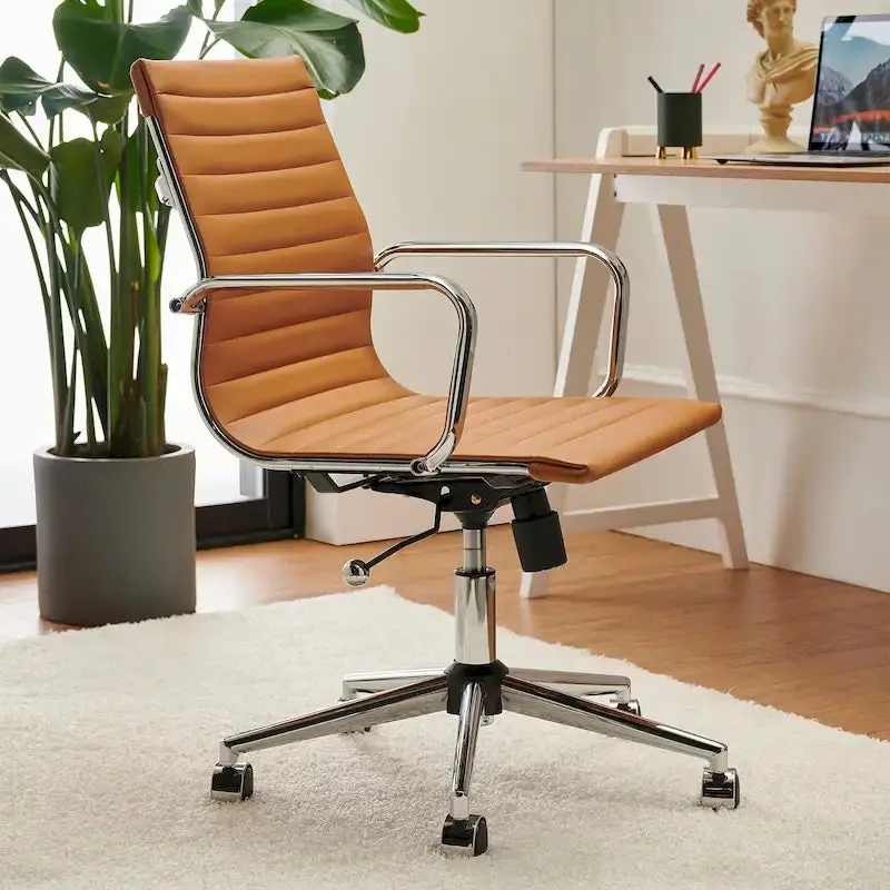 LUXMOD Ribbed Ergonomic Office Chair – Adjustable Comfort for Home or Office