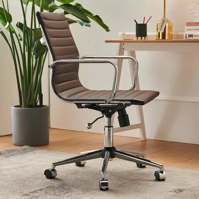LUXMOD Ribbed Ergonomic Office Chair – Adjustable Comfort for Home or Office