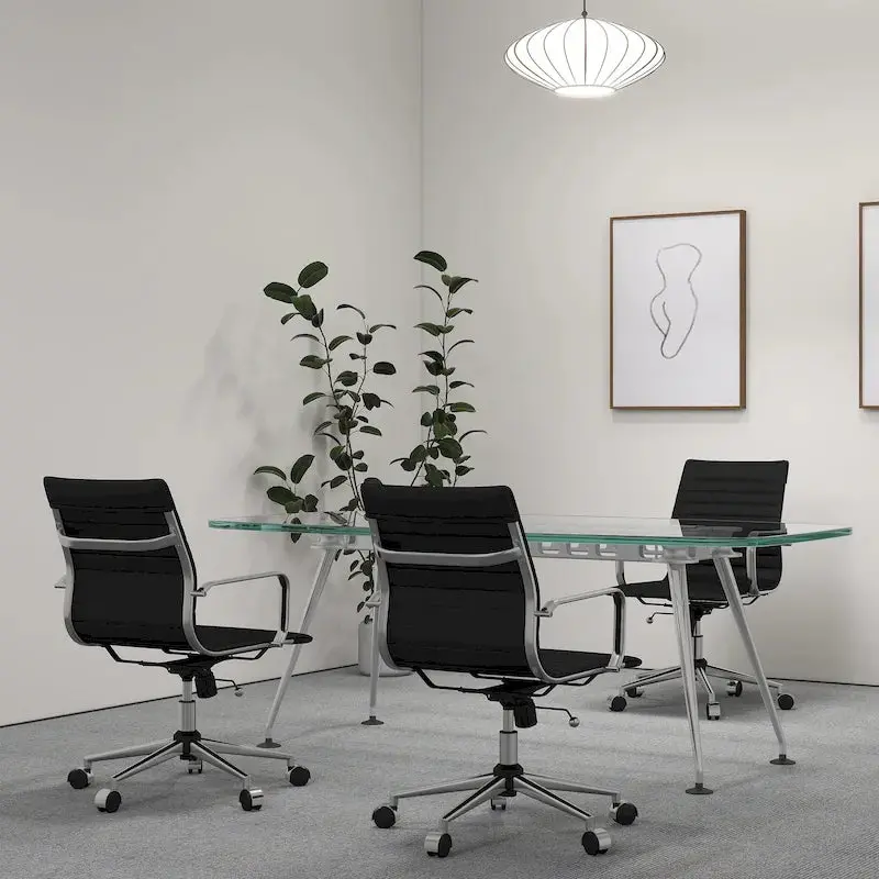 LUXMOD Ribbed Ergonomic Office Chair – Adjustable Comfort for Home or Office