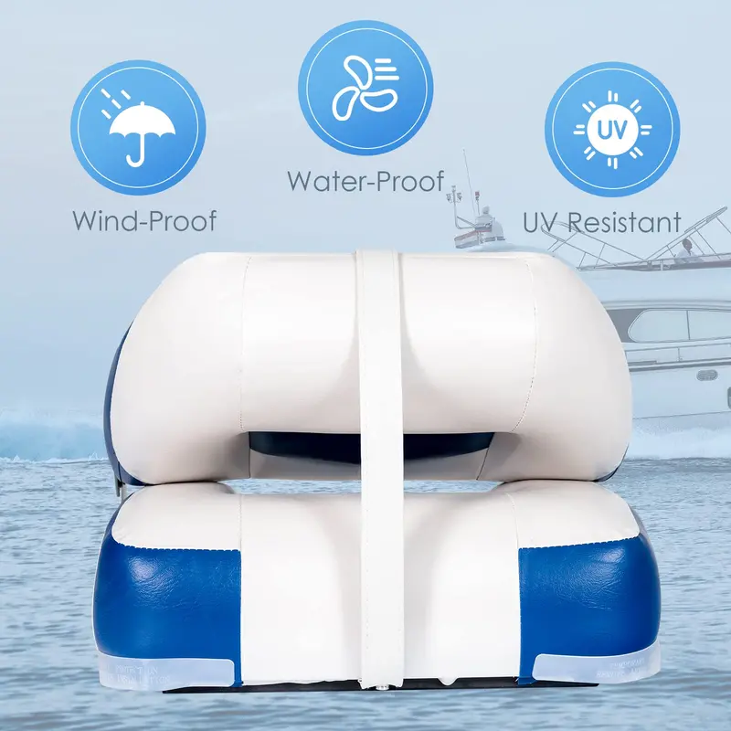 Marine-Grade Folding Boat Seats – Low-Profile 2-Pack for Small Watercraft