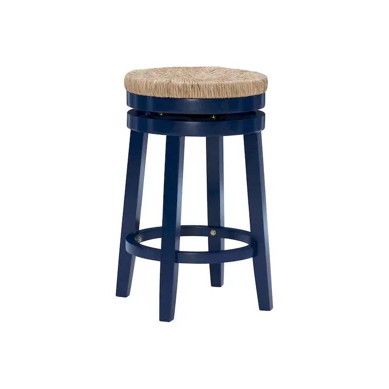 Maya Swivel Bar Stool Featuring Natural Seagrass Seat and Sleek Backless Profile 2