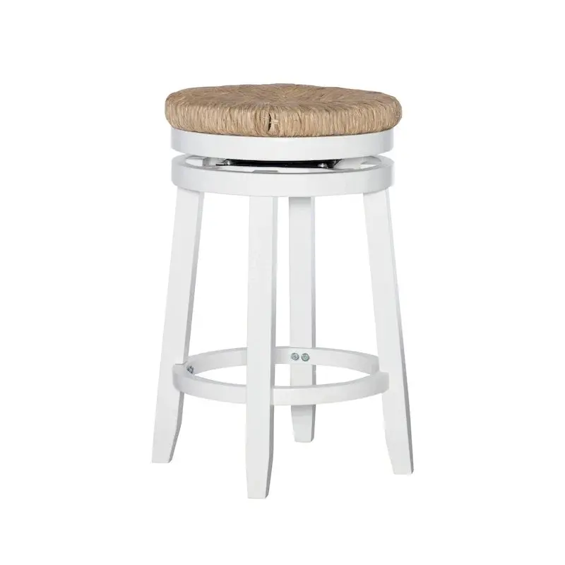 Maya Swivel Bar Stool Featuring Natural Seagrass Seat and Sleek Backless Profile