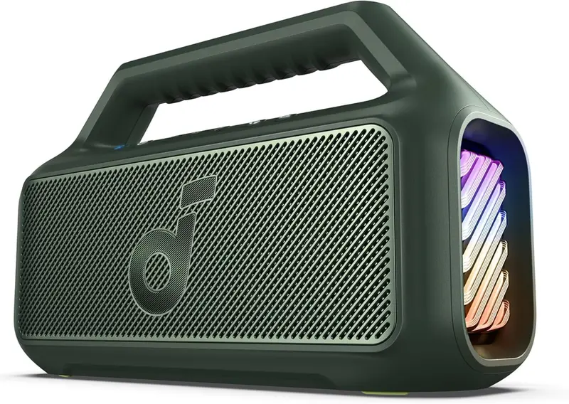 Outdoor Bluetooth Speaker – 80W Waterproof Audio System with RGB Lighting and Extended 24-Hour Battery