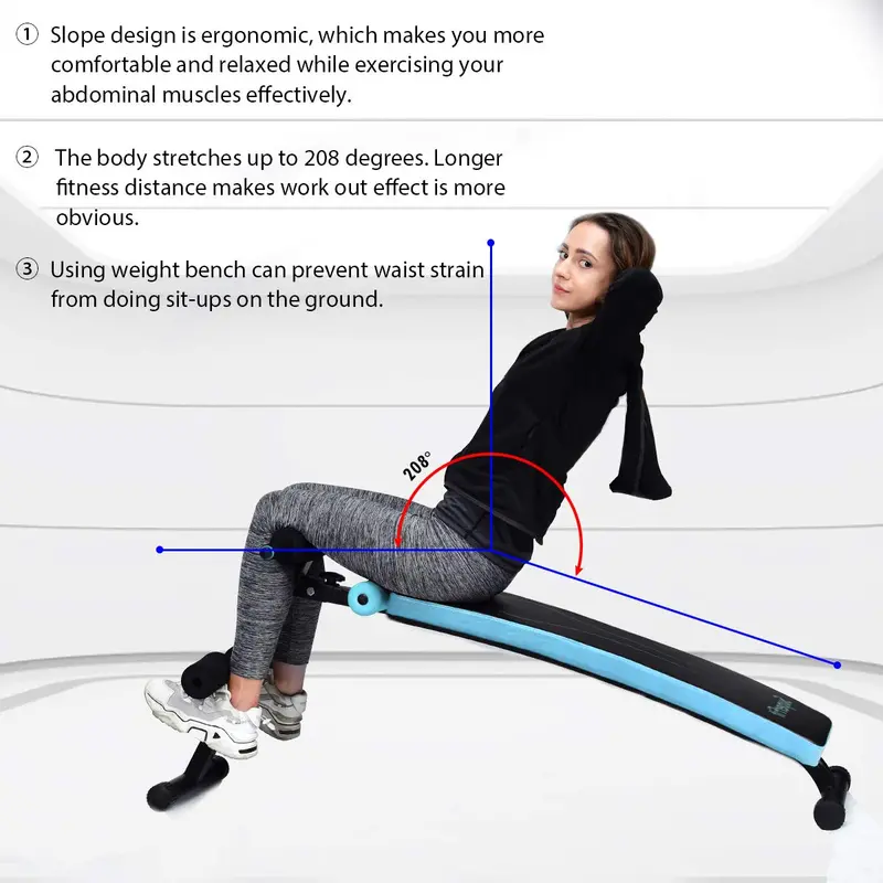 Precision-Adjustable Sit-Up Bench – Slanted Abdominal Workout Bench for Targeted Core Training