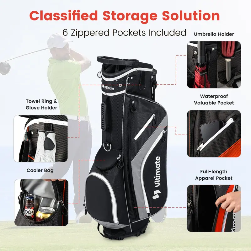 Premium 14-Way Golf Stand Bag – Reinforced Frame, Even Weight Distribution, Stable Carry