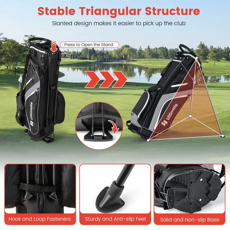 Premium 14-Way Golf Stand Bag – Reinforced Frame, Even Weight Distribution, Stable Carry
