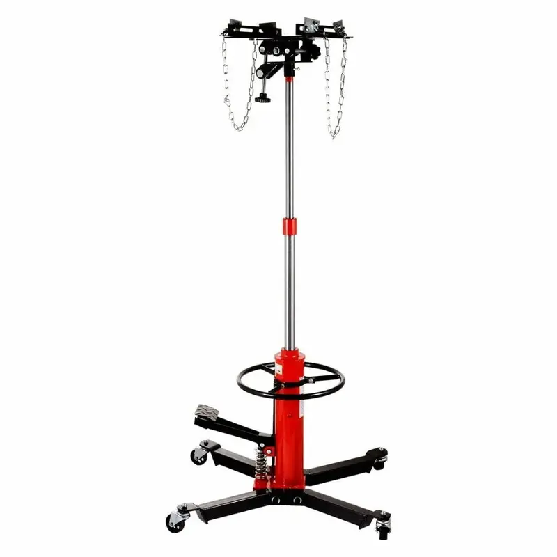 Red 1660-Lb Hydraulic Transmission Jack – Vertical Lift with 360° Rotating Casters and 33"–70" Adjustable Height Range