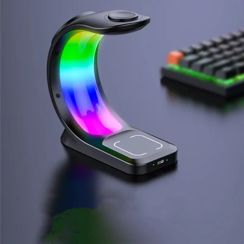 RGB-Illuminated 4-in-1 Wireless Charging Hub for MagSafe Devices