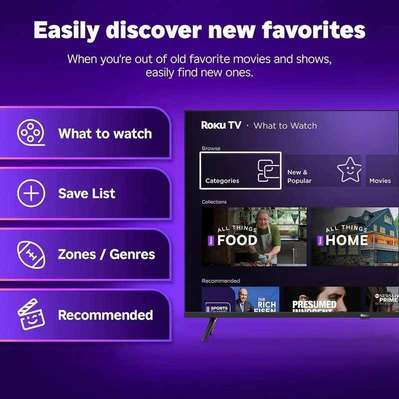Roku 50-Inch Select Series 4K HDR Smart TV – Voice-Controlled Remote & Streaming-Enhanced Display