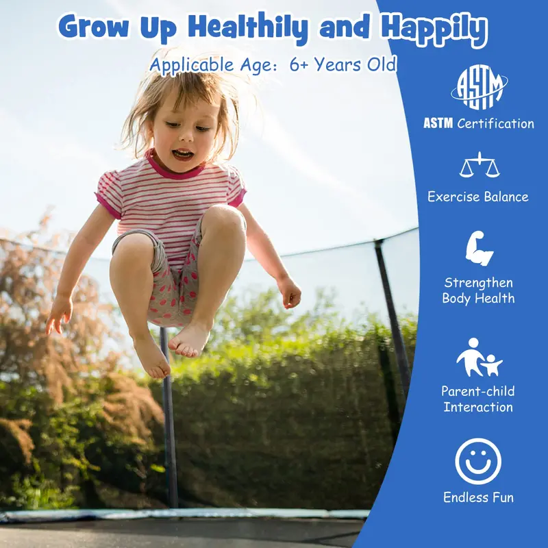 Round Outdoor Trampoline – Choose from 8ft, 10ft, or 12ft Diameter 2