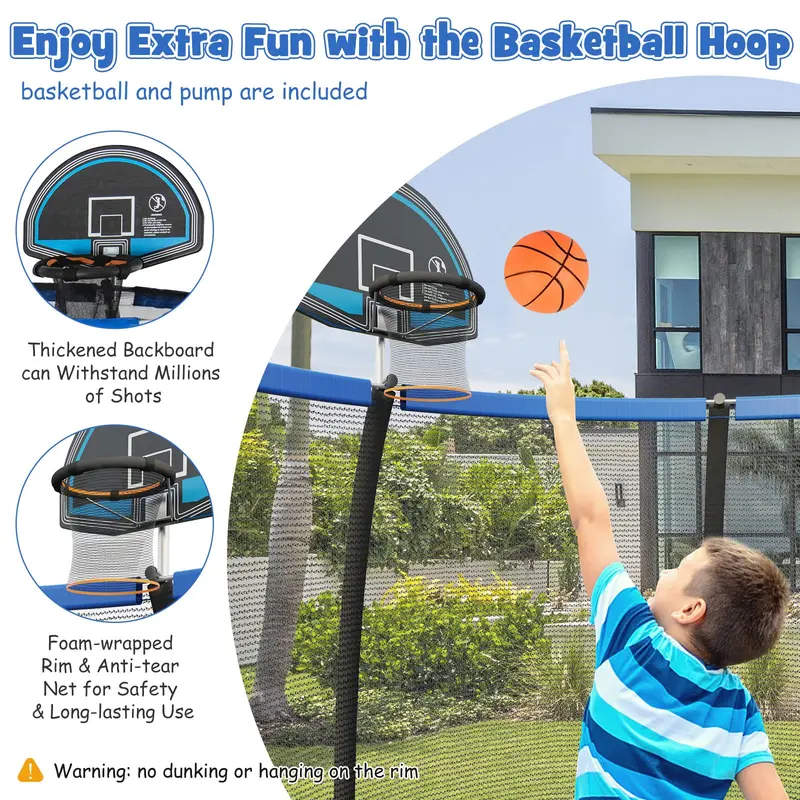 Round Outdoor Trampoline – Choose from 8ft, 10ft, or 12ft Diameter