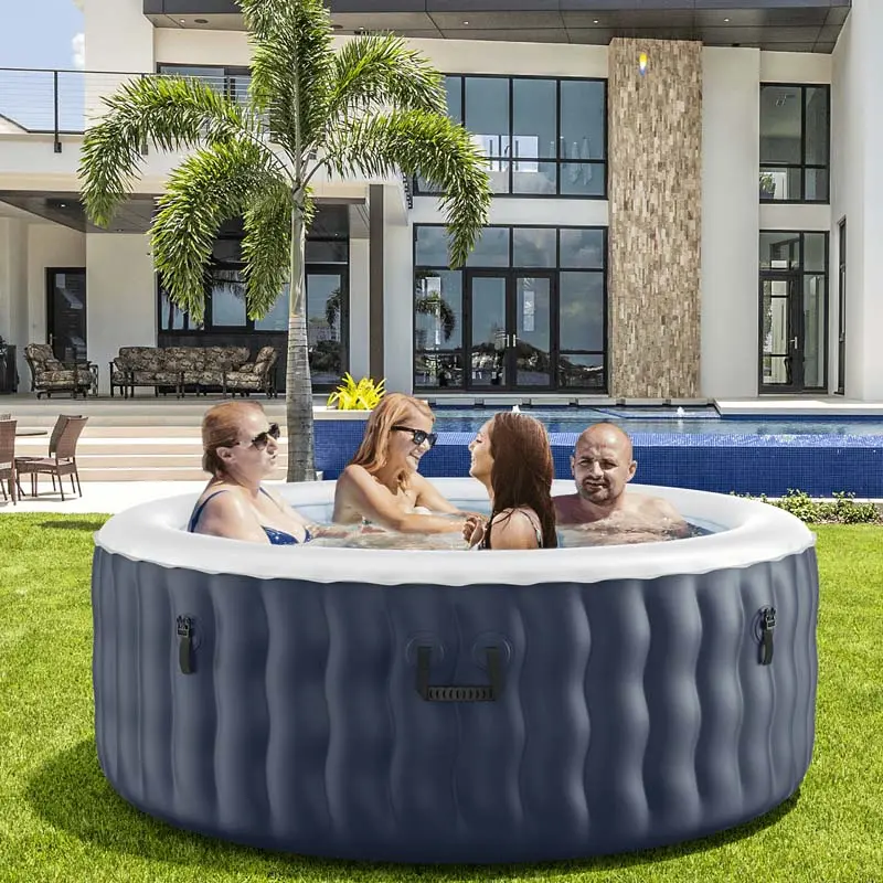 SaluSpa 4-Person Inflatable Hot Tub – 108 Jet Bubble System, Rapid-Inflation Pump & Carry Bag Included
