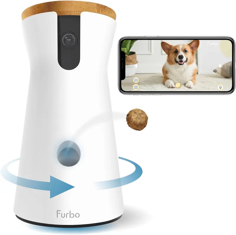 Smart 360° Pet Camera for Cats — Pan-Tilt Tracking, Treat Dispensing, HD Night Vision, and Two-Way Audio 2