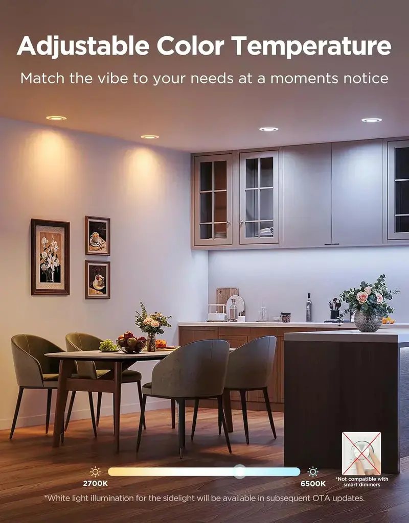 Smart 6-Inch Dimmable Canless LED Downlight – 1100LM Output, Integrated Junction Box & Smooth Dimming 2