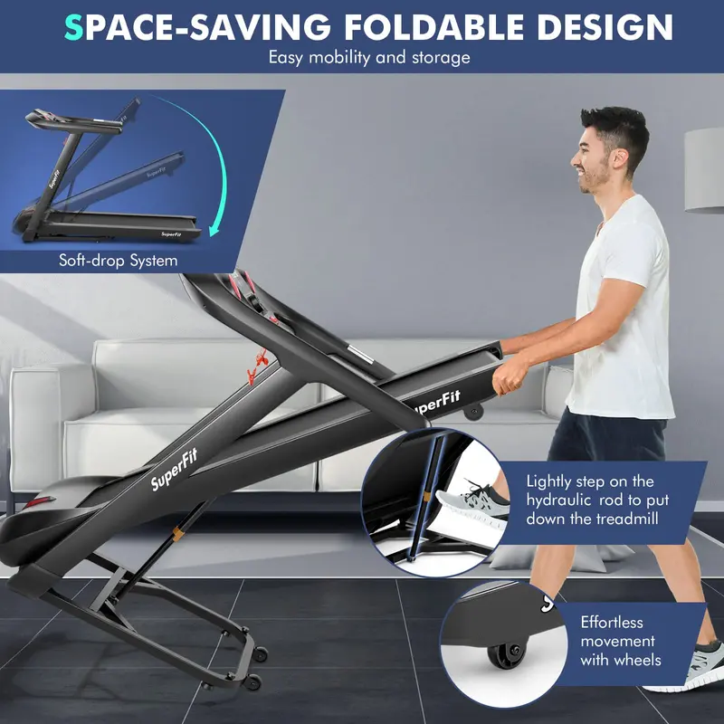 Smart Folding Treadmill – 4.75 HP Motor, 15% Auto Incline, Voice Control & Full App Integration