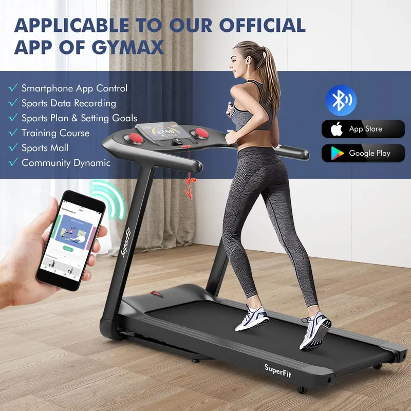 Smart Folding Treadmill – 4.75 HP Motor, 15% Auto Incline, Voice Control & Full App Integration