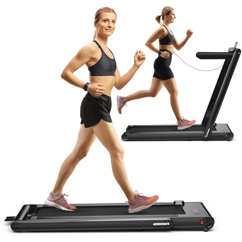 Space-Saving Under-Desk Treadmill – Foldable Electric Model with 2.25HP Motor and Digital LED Interface