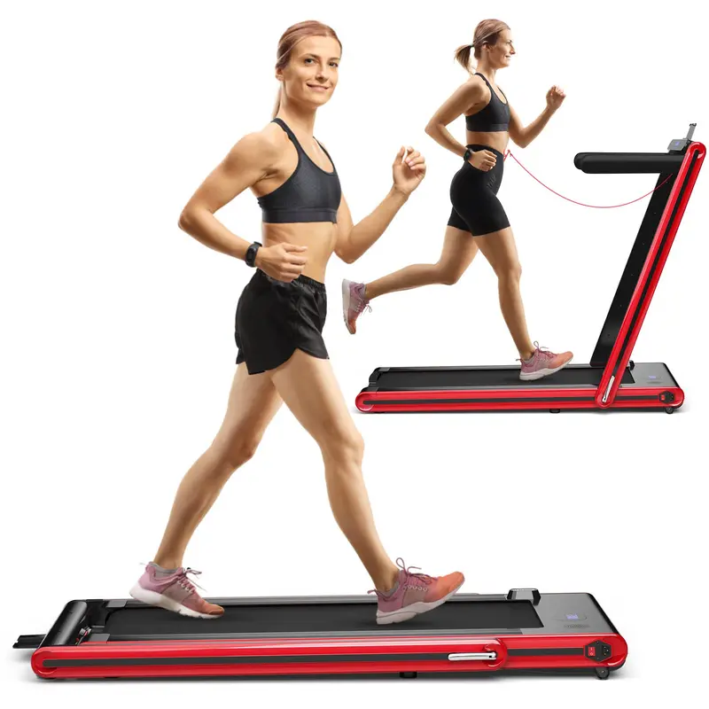 Space-Saving Under-Desk Treadmill – Foldable Electric Model with 2.25HP Motor and Digital LED Interface