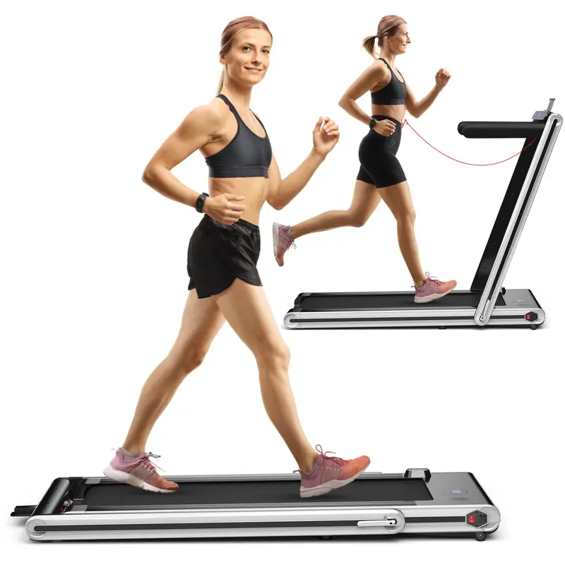 Space-Saving Under-Desk Treadmill – Foldable Electric Model with 2.25HP Motor and Digital LED Interface