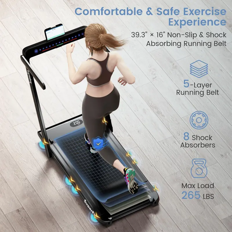 Space-Saving Under-Desk Walking Treadmill with Touchscreen Interface and 2.25 HP Motor