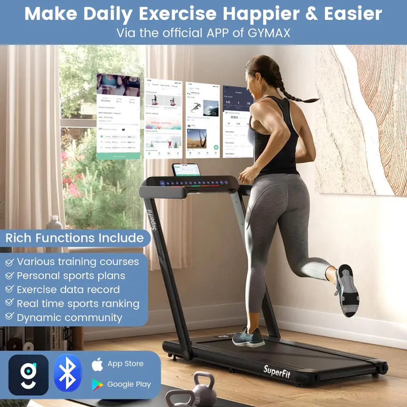 Space-Saving Under-Desk Walking Treadmill with Touchscreen Interface and 2.25 HP Motor