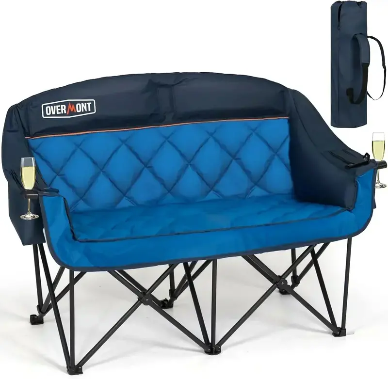Spacious Outdoor Two-Seater Chair – Large-Footprint Foldable Lawn Sofa for Shared Relaxation