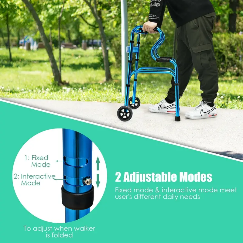 Standard Folding Walker – Sturdy Mobility Aid Supporting Up to 440 Pounds