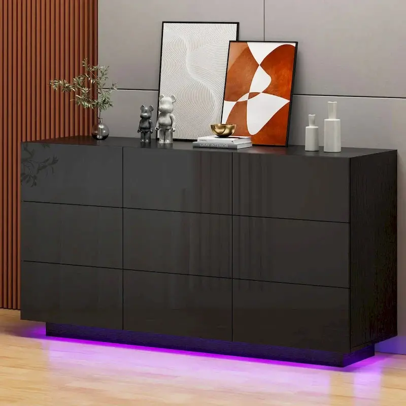 Tall 9-Drawer Dresser Tower for Bedrooms – Lighted Vertical Storage Cabinet with Smart Organization