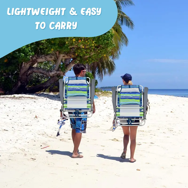 Twin Backpack Beach Chairs – Portable Camping Chairs Featuring Integrated Cooler Bags and Cup Holders