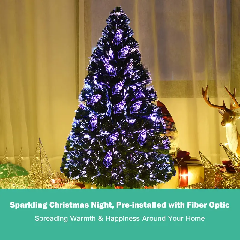 Twinkling Pre-Lit PVC Fiber Optic Christmas Tree