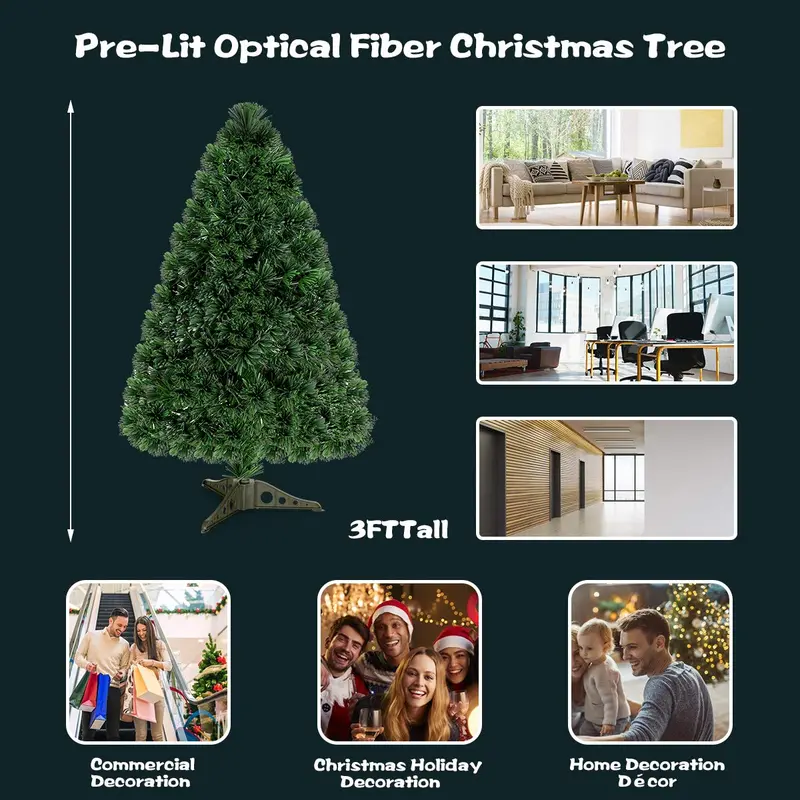 Twinkling Pre-Lit PVC Fiber Optic Christmas Tree