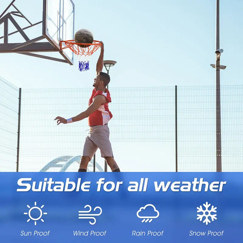 Universal Basketball Rim Net – 18-Inch Durable Nylon Replacement Net for Portable Hoops