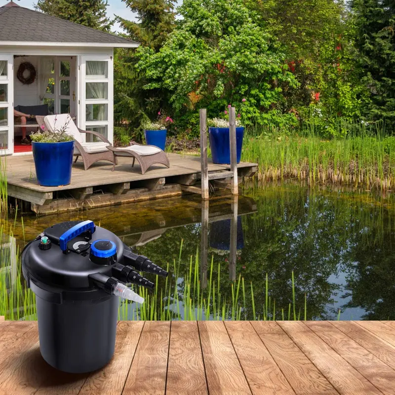 UV-Powered Bio-Mechanical Pond Filter – 13W Integrated Clarifier for Clear Garden Water