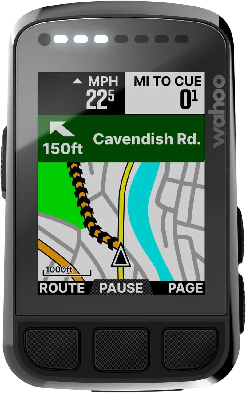 V2 GPS Cycling Computer – Black Bike Tracker with Turn-by-Turn Navigation, Real-Time Metrics, and Smartphone Integration