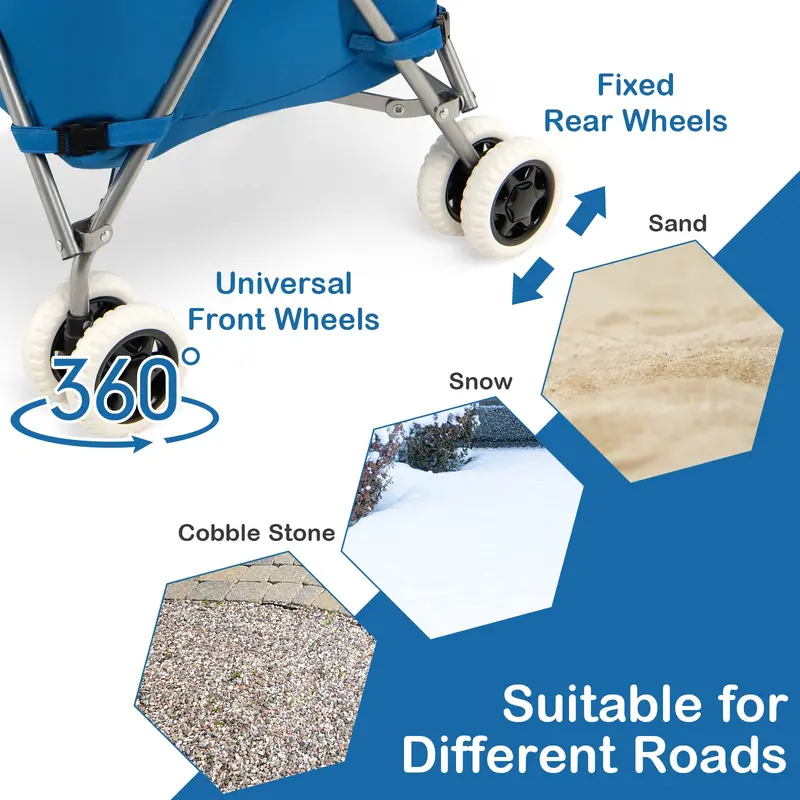 Versatile Foldable Grocery Trolley – Removable Oxford Fabric Liner & Quiet, Smooth-Rolling Casters