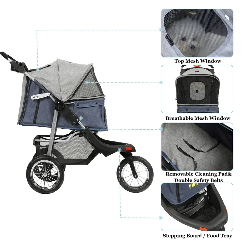 VIAGDO Premium Pet Stroller Designed for Small to Medium Dogs and Cats