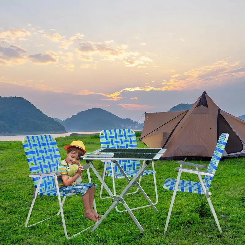 VINGLI Portable Webbed Lawn Chairs – 2-Pack Lightweight Folding Beach and Backyard Seating