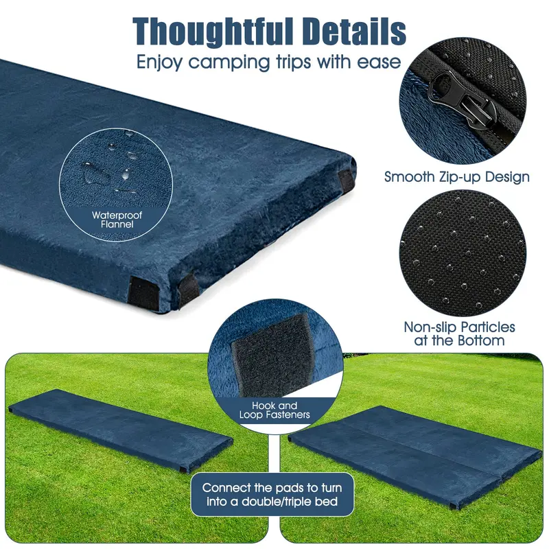 Waterproof Roll-Up Camping Mat – Memory Foam Floor Pad with Carry Bag for Travel & Outdoor Use